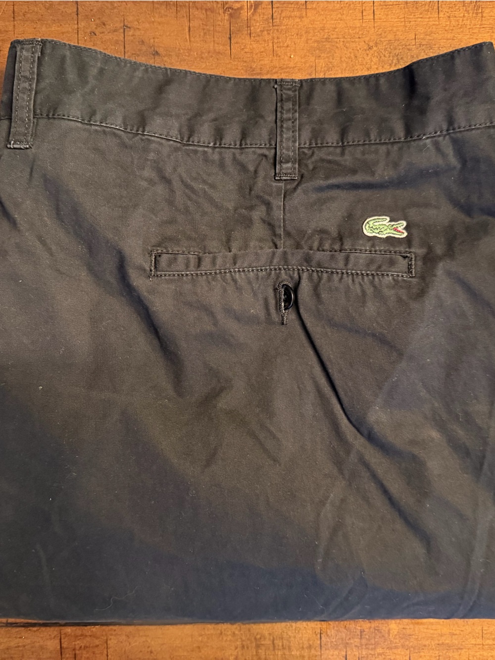 Lacoste Men’s Black Cotton Chino Pants Size 48 Crocodile Logo Made Tunisia